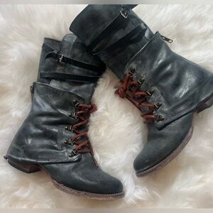 Freebird by Steven Black and Red Moto Boots